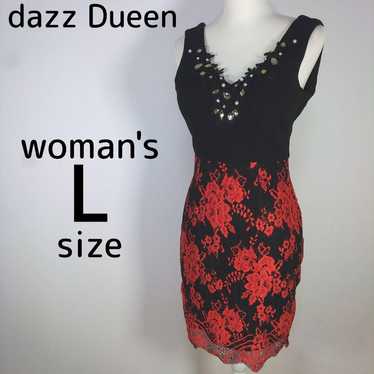 Ladies, L size, dress, black, red, lace, cabaret … - image 1