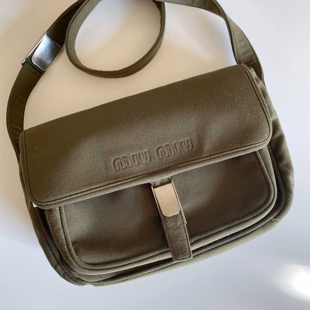 Miu Miu × Vintage Miu Miu 90s Khaki Crossbody Bag - image 2