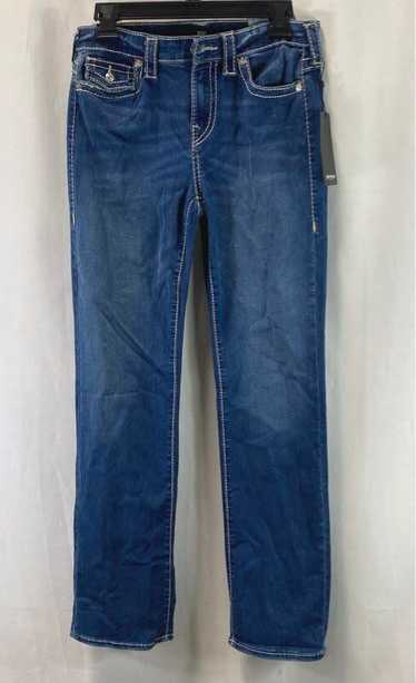 NWT True Religion Womens Blue Billie T Flap Mid Ri