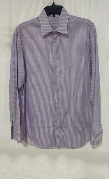 Armani Collezioni Men Lilac Stripe Button Up Size 