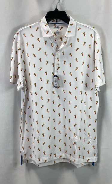 NWT Jonnie-O Mens White Printed Short Sleeve Coll… - image 1