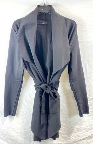 Ruti Women Black Lapel Wrap Coat L/XL