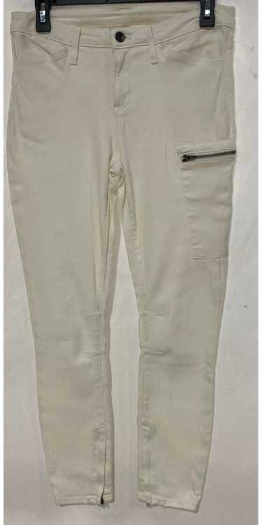 NWT Helmut Lang Womens White Stretch Mid Rise Flat