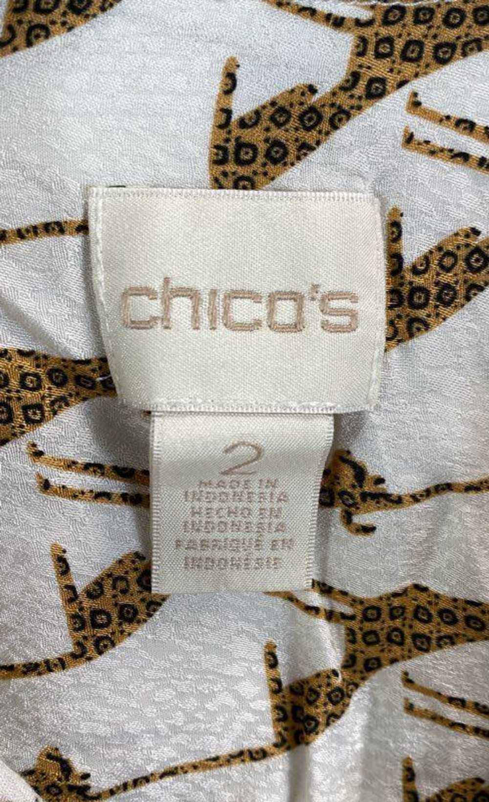 Chico's Womens White Whimsy Cheetah Print Long Sl… - image 3