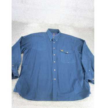 Vintage Beretta Shirt Mens 2Xl Blue Flannel Button