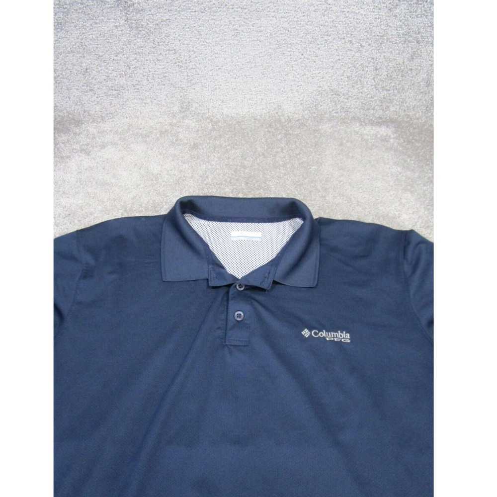 Vintage Columbia Polo Shirt Mens Xl Navy Blue Sho… - image 3