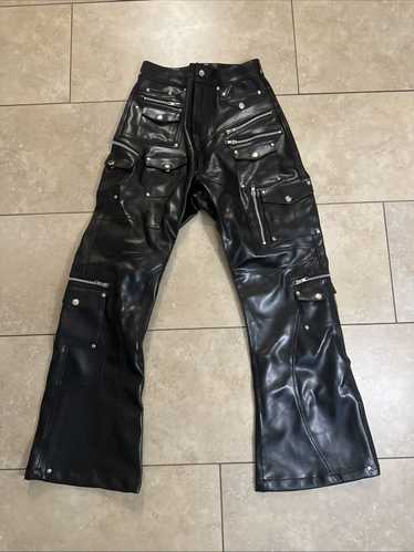 Vintage Black Leather Cargo Pants W/ 18 pockets an