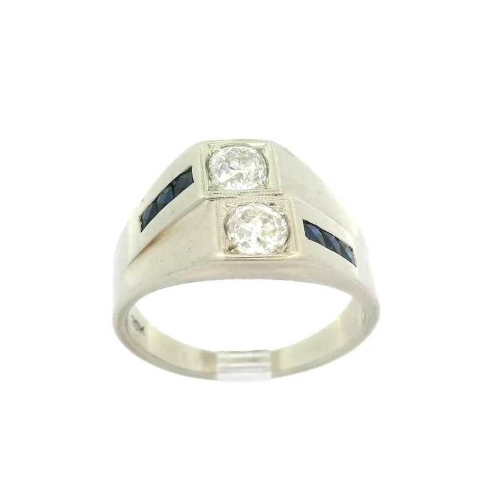 Antique Art Deco 20k White Gold Sapphire & Dual O… - image 5