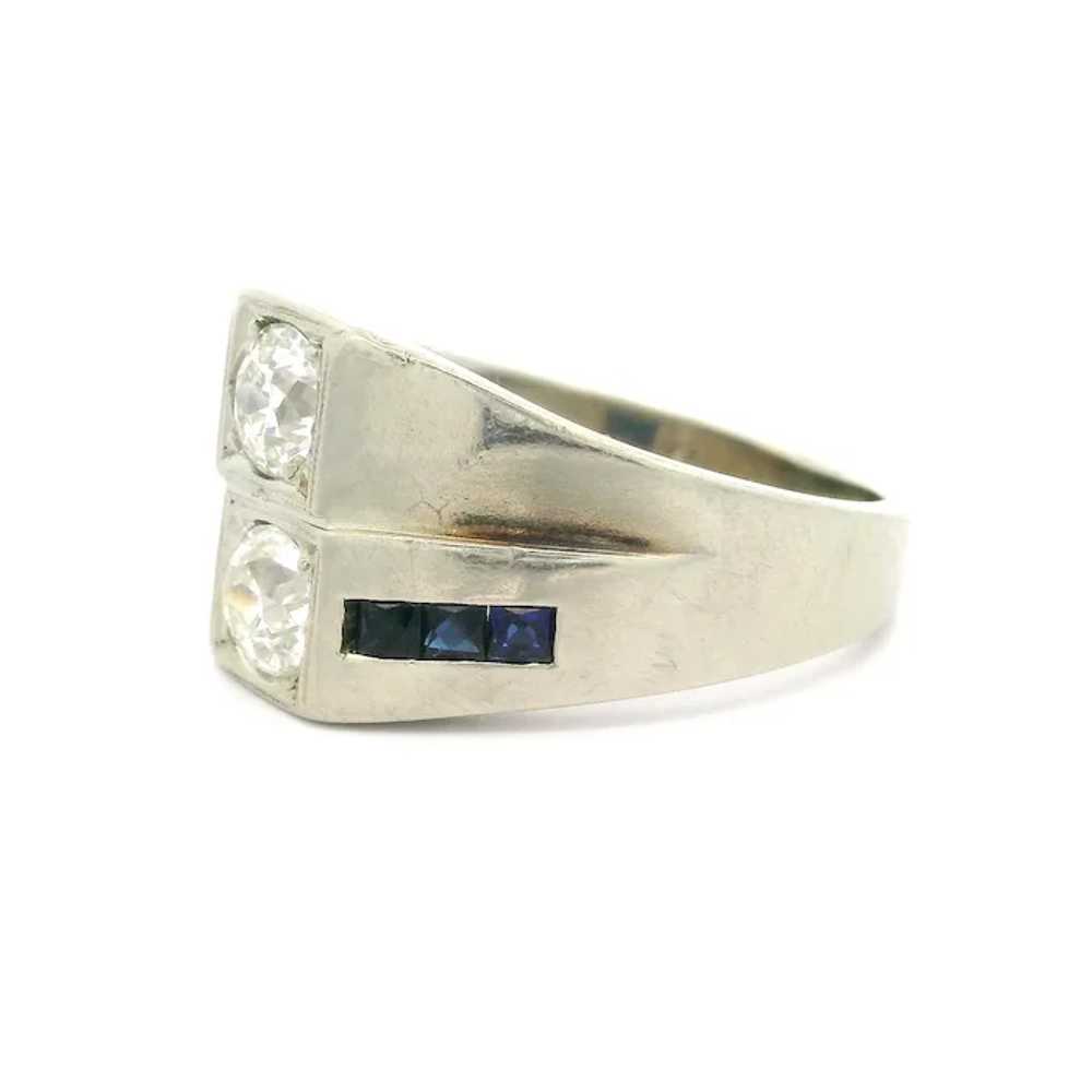 Antique Art Deco 20k White Gold Sapphire & Dual O… - image 7