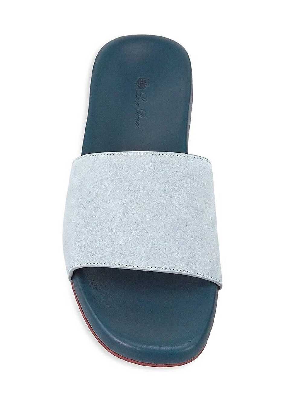 Loro Piana o1srvl11e1024 Suede Slides in White - image 4