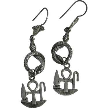 Egyptian Revival Sterling Earrings