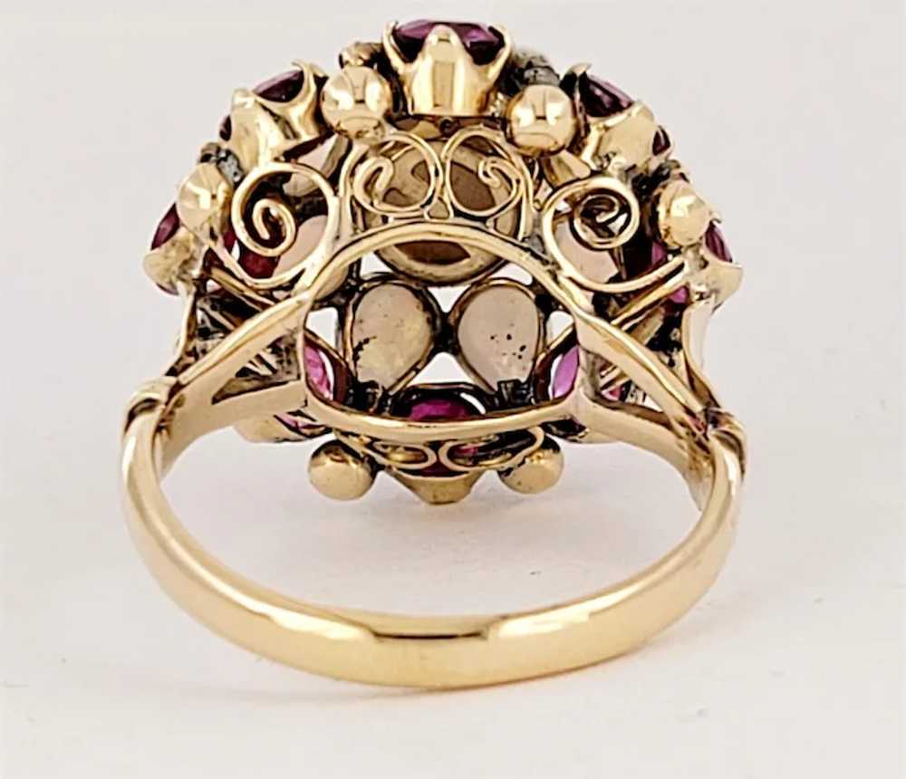 Opal & Ruby Cluster Ring - image 3