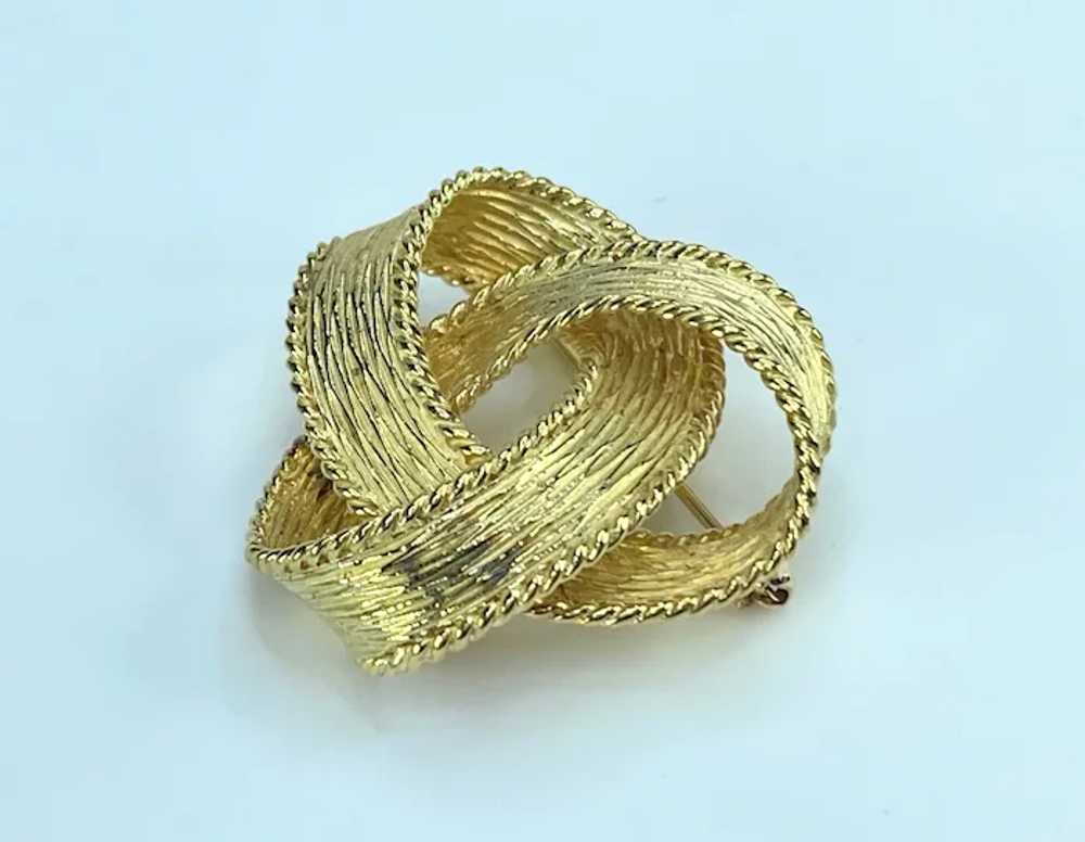 Tiffany & Co 18K Ribbon Knot texture brooch JR9226 - image 2