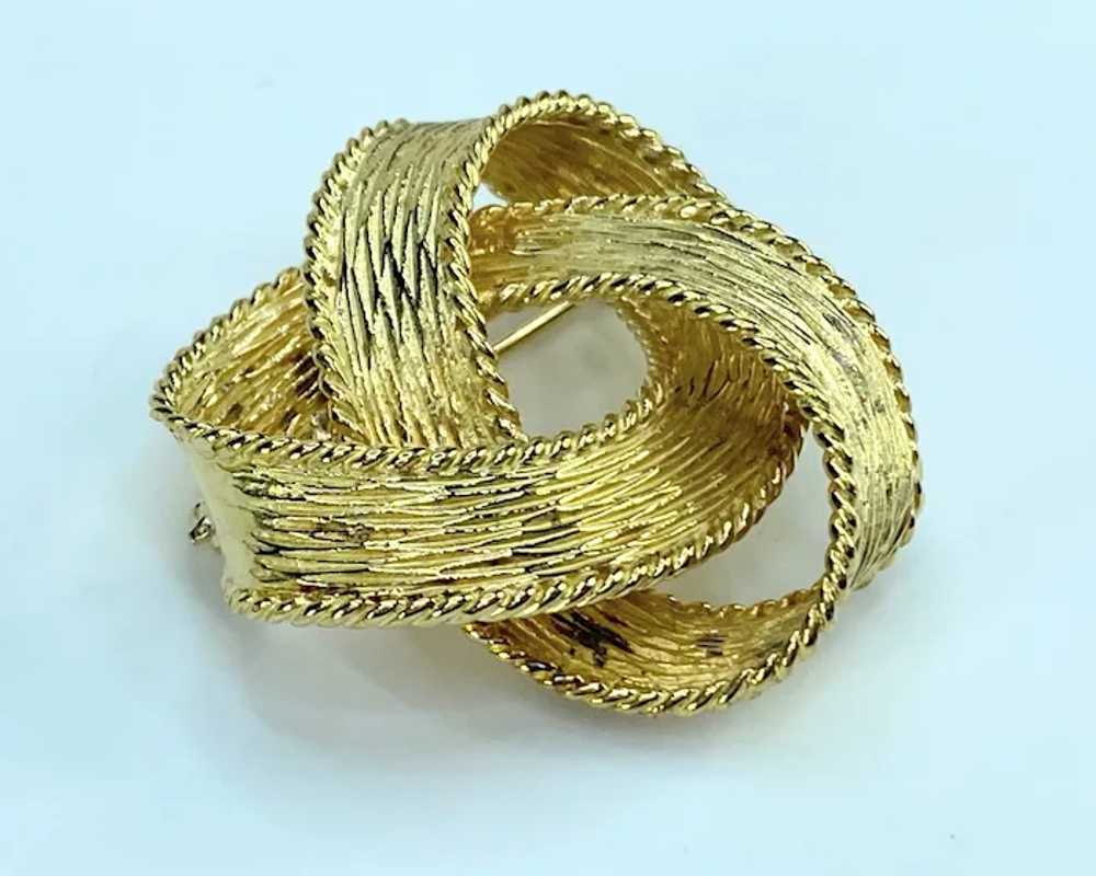 Tiffany & Co 18K Ribbon Knot texture brooch JR9226 - image 5