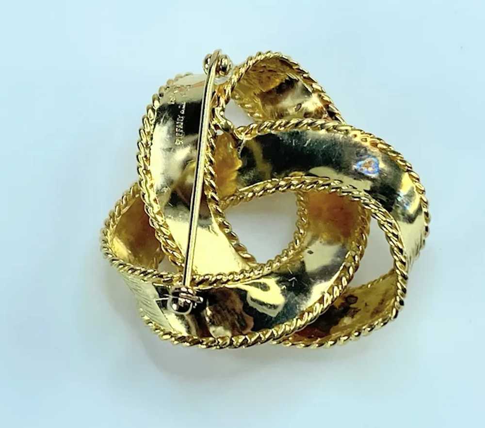 Tiffany & Co 18K Ribbon Knot texture brooch JR9226 - image 6