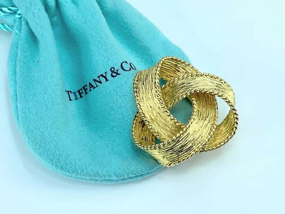 Tiffany & Co 18K Ribbon Knot texture brooch JR9226 - image 8