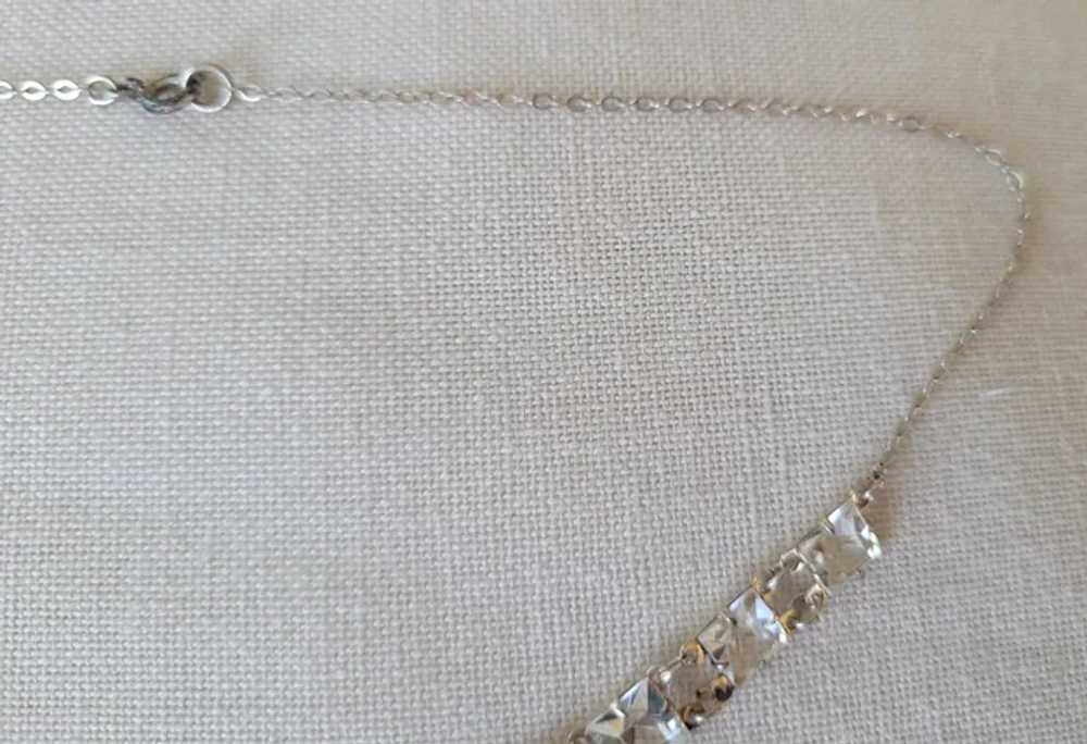 Art Deco Sterling Open Back Crystal Necklace - image 7