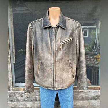 Levi's Levis Brown Distressed Genuine Leather Moto