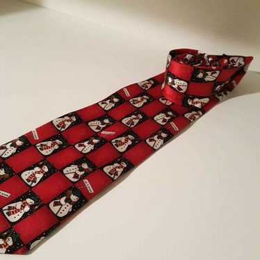 Vintage Hallmark Yule Tie Greetings Red Snowman Me