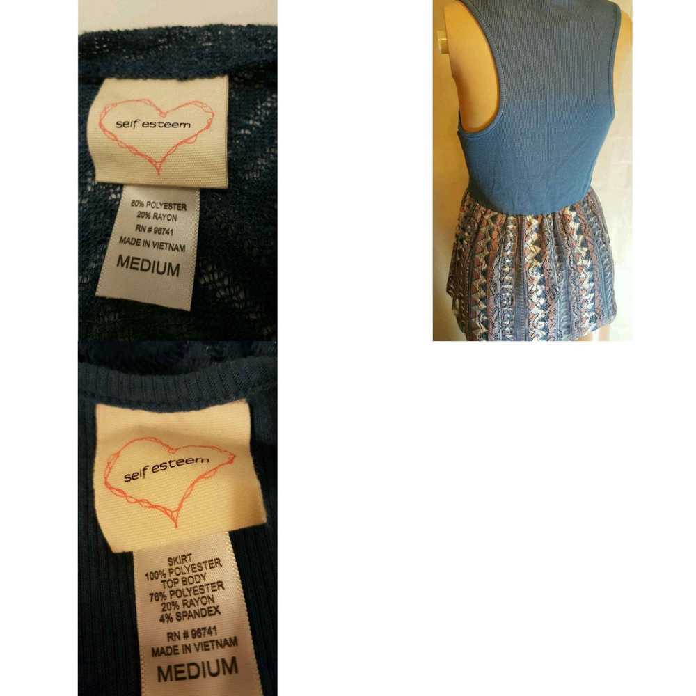 Vintage Self Esteem Girl's 2 Piece Dress Set Blue… - image 4