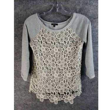 Vintage Monteau Embroidered Crochet Blouse Top Wo… - image 1