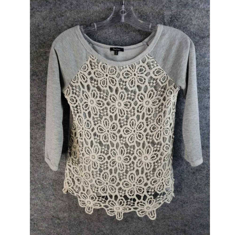 Vintage Monteau Embroidered Crochet Blouse Top Wo… - image 2