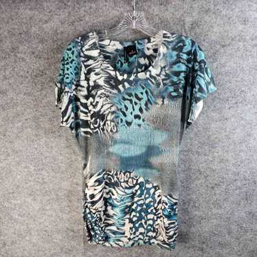 Vintage ND New Directions Animal Print Blouse Top 