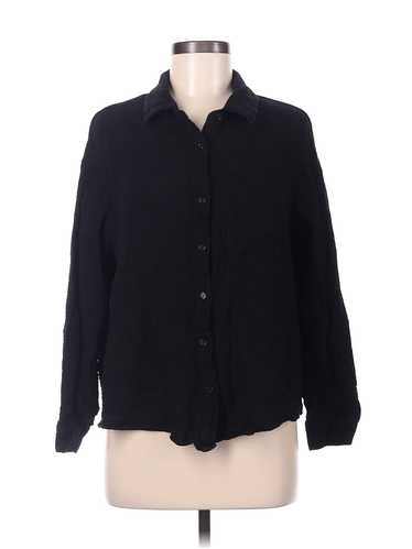 Guess Women Black Long Sleeve Button-Down Shirt M