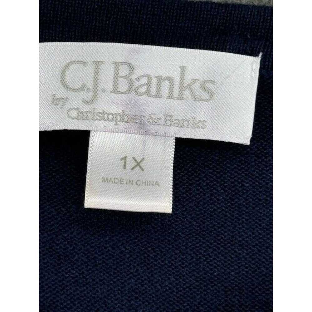 Other CJ Banks Top Plus 1X Floral Embroidery Navy… - image 4