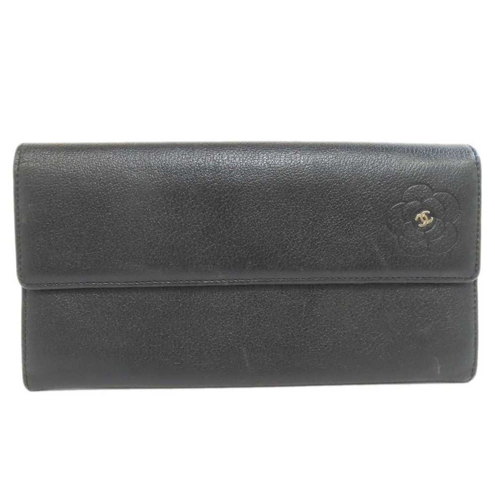 Chanel CHANEL Camellia Coco Mark Long Wallet Calf… - image 11