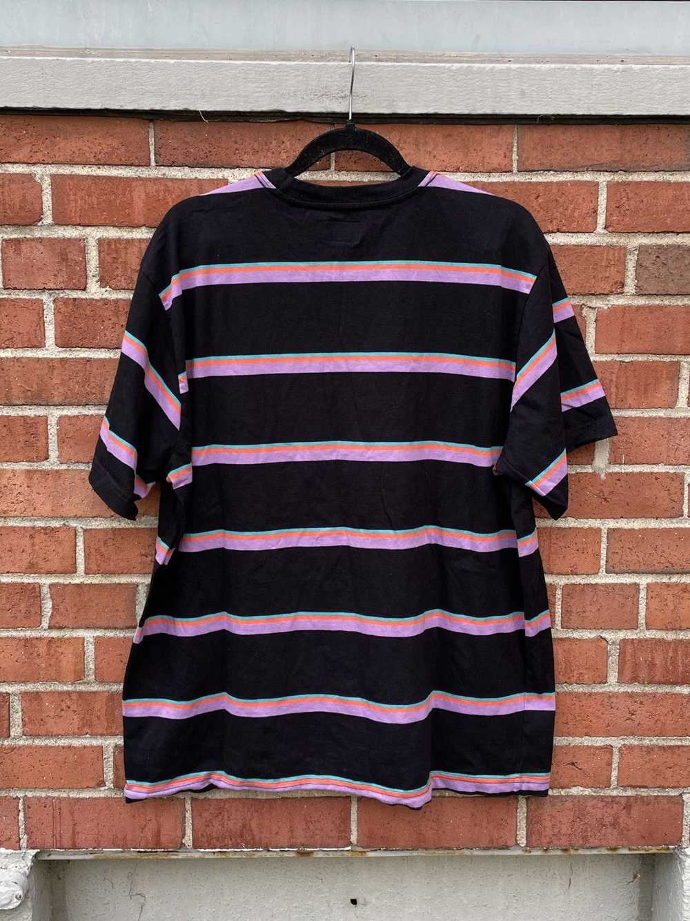 Obey OBEY Men's Black/Multicolored Striped S/S T-… - image 4