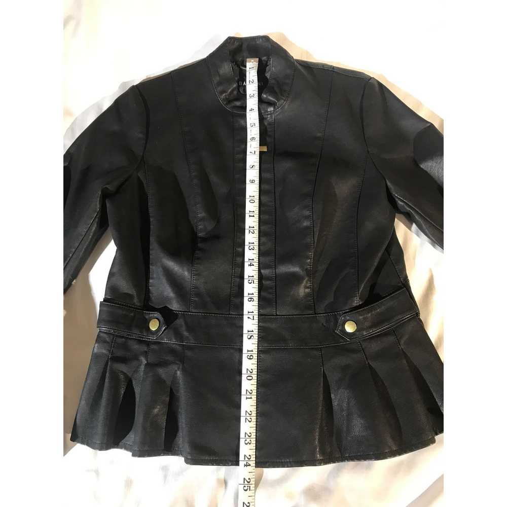 Vintage Baccini Womens Black Ruffled Zip Faux Lea… - image 7