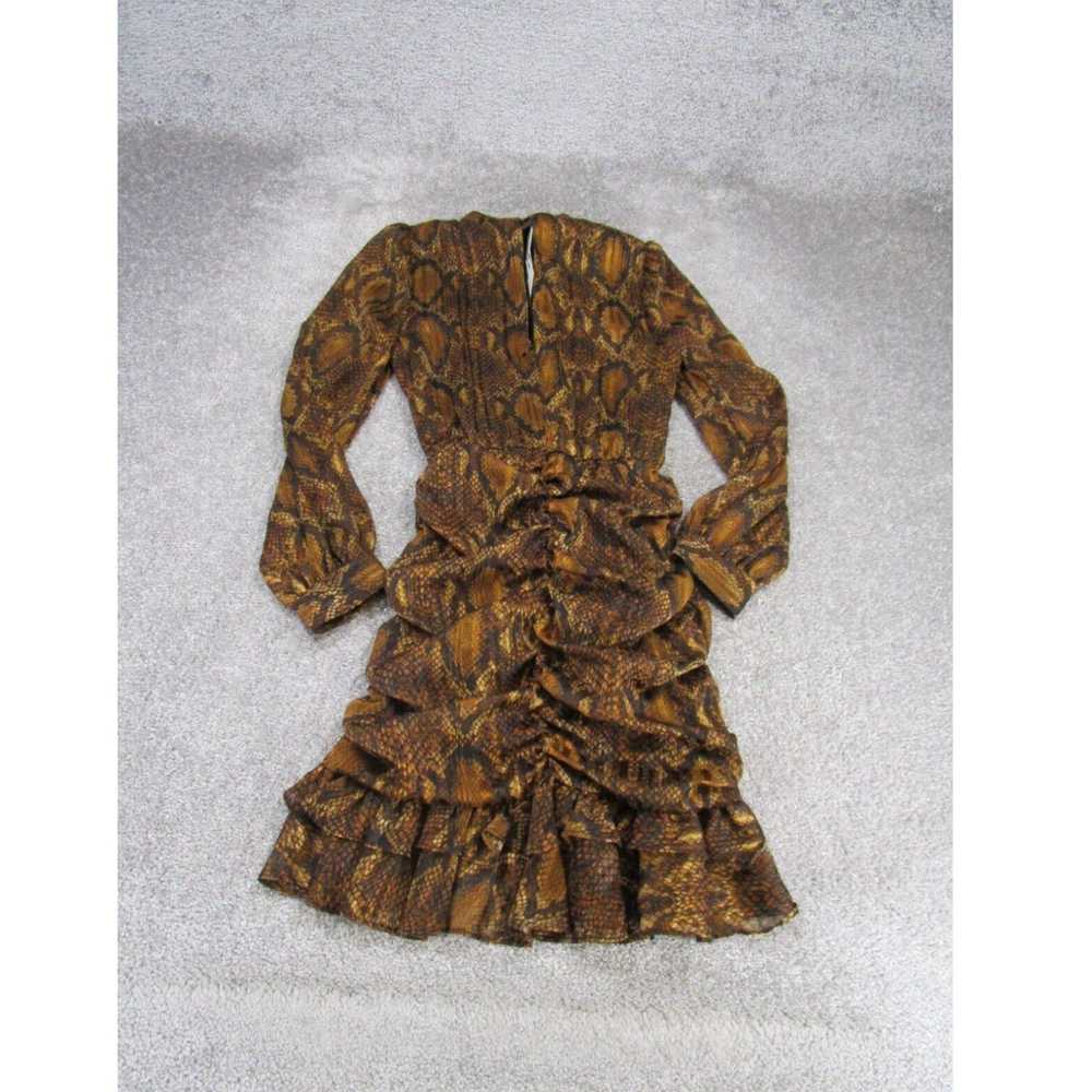 Zara Zara Mini Dress Womens Xs Ruffle Animal Prin… - image 3