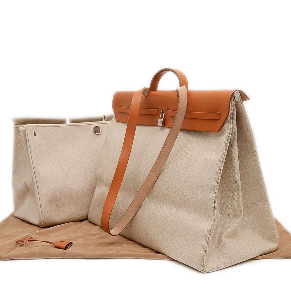 Hermes Hermes Airbag GM Handbag Toile H Calf Natu… - image 2