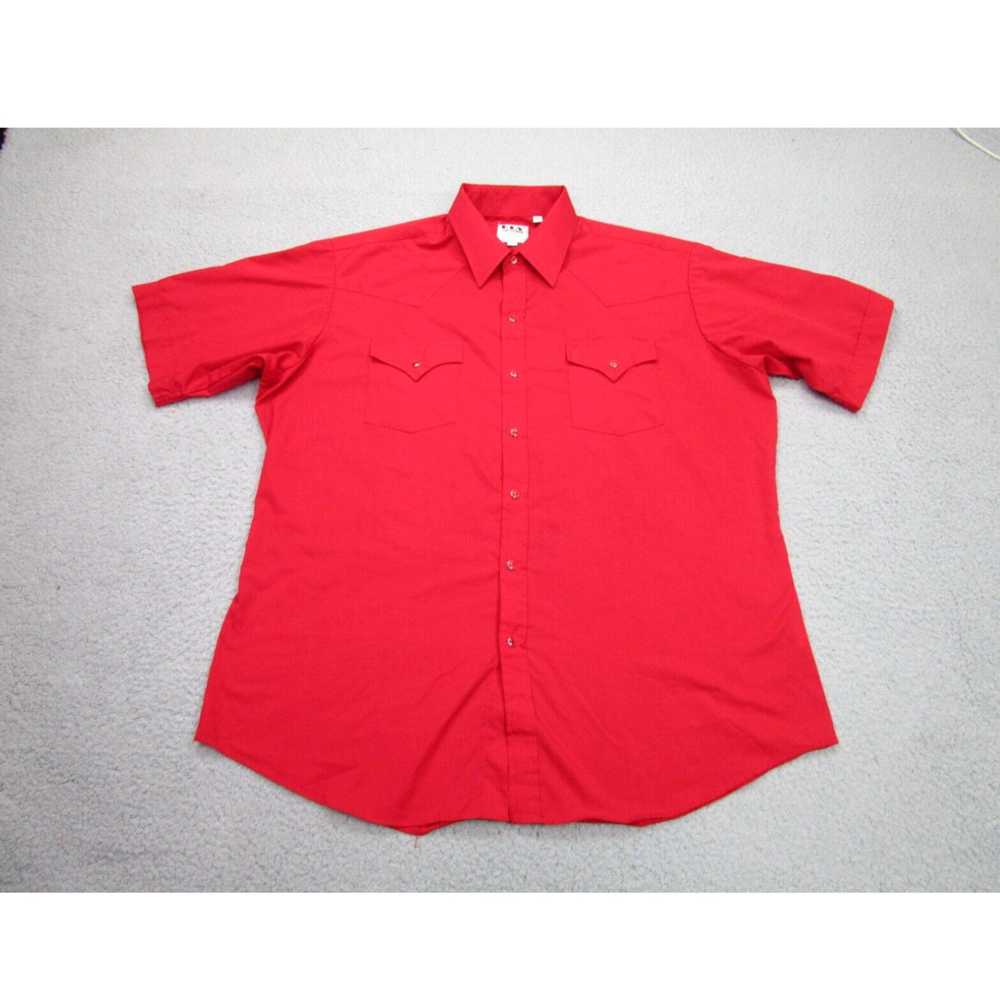 Vintage Ely Cattleman Shirt mens XL 17.5 Red Pear… - image 2