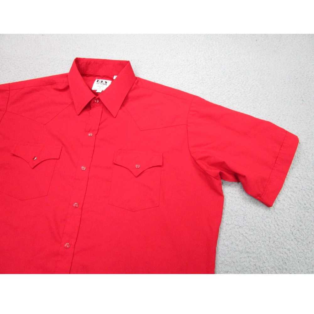 Vintage Ely Cattleman Shirt mens XL 17.5 Red Pear… - image 3