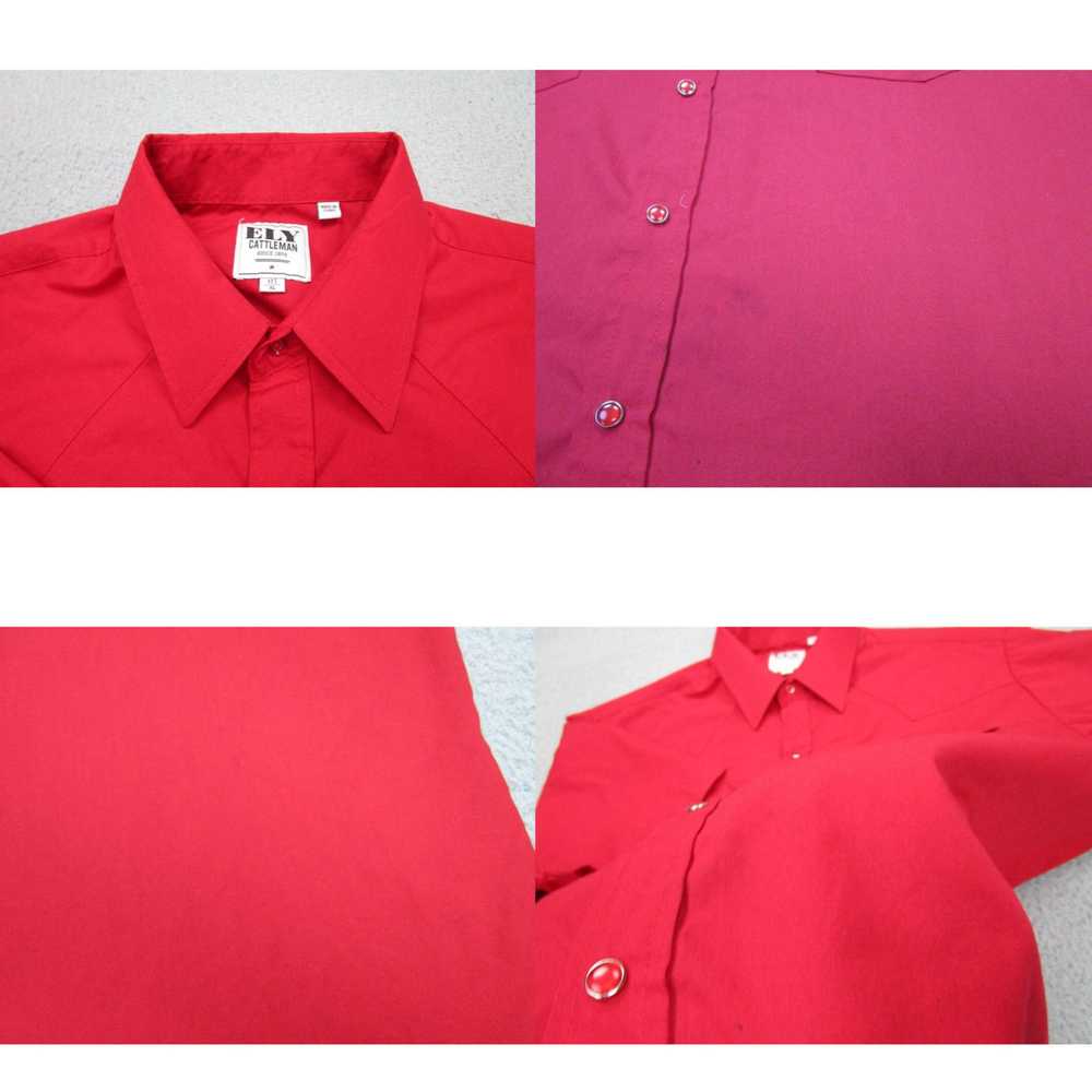 Vintage Ely Cattleman Shirt mens XL 17.5 Red Pear… - image 4