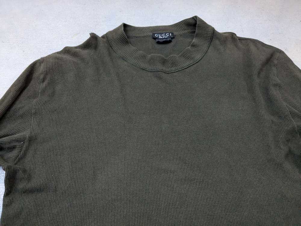 Gucci Gucci Tshirt Olive Green Large Ribbed Long … - image 2