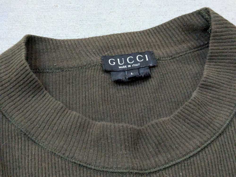 Gucci Gucci Tshirt Olive Green Large Ribbed Long … - image 6