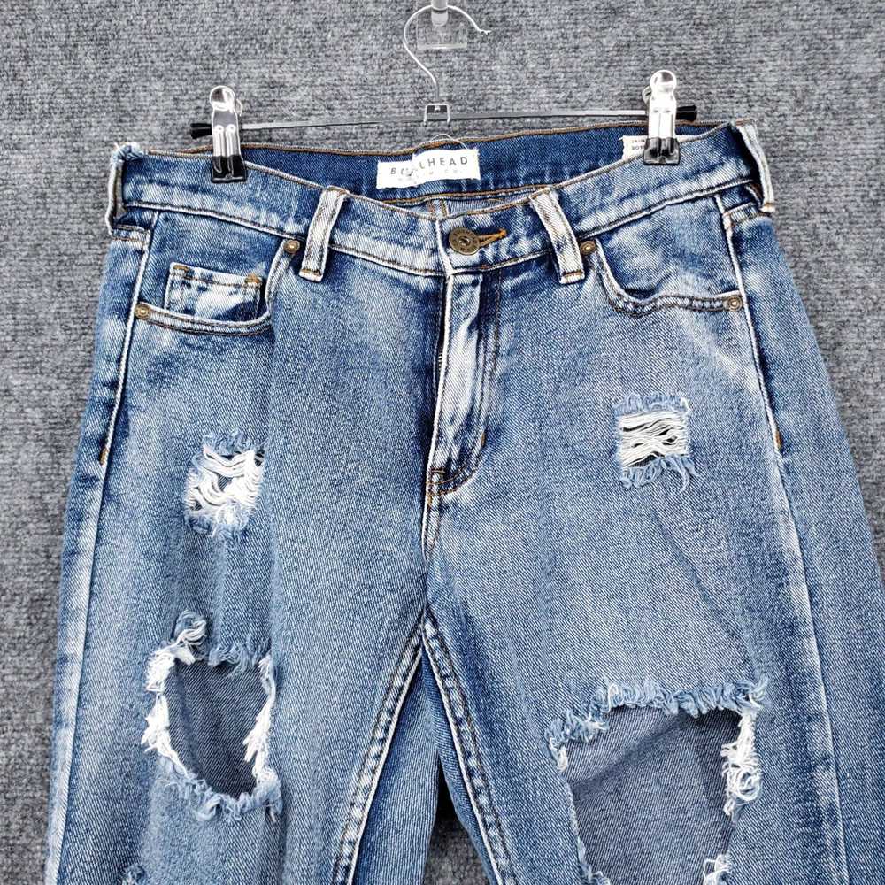 Vintage Women's 3 Mid Rise Distressed Stone Blue … - image 7