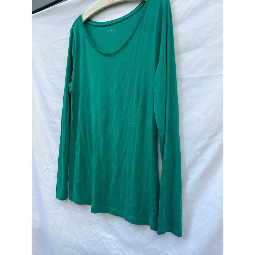 Loft Ann Taylor Loft Teal/Green Long Sleeve Top W… - image 2