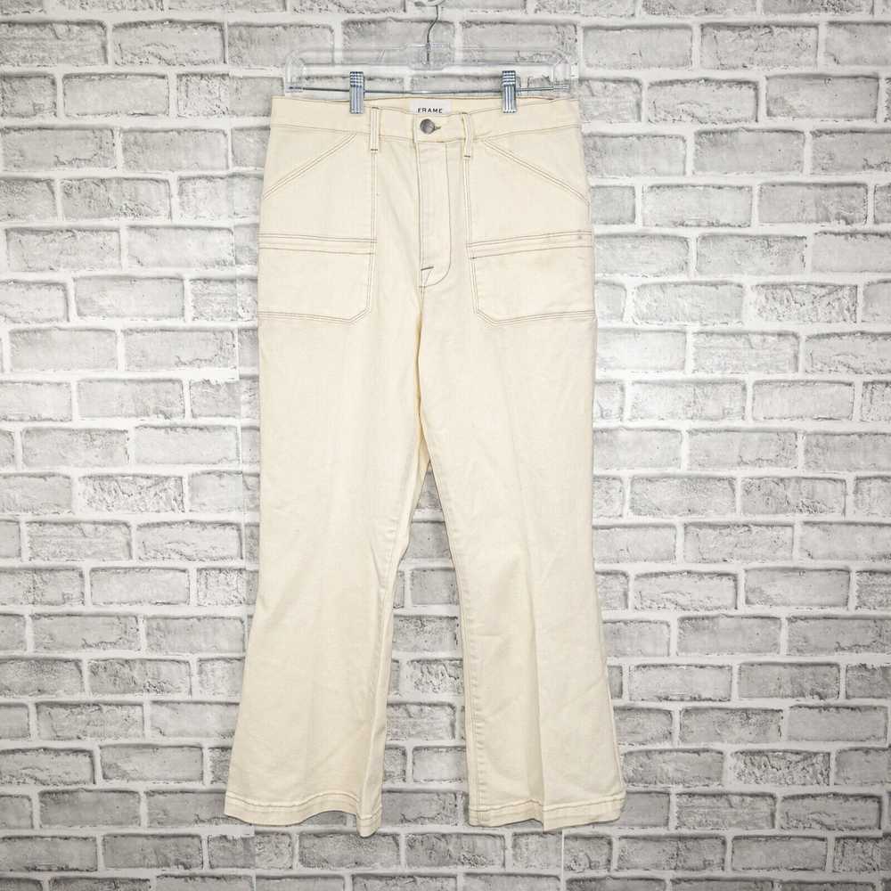 Frame FRAME Denim Flared Cut Jeans in Off White P… - image 10