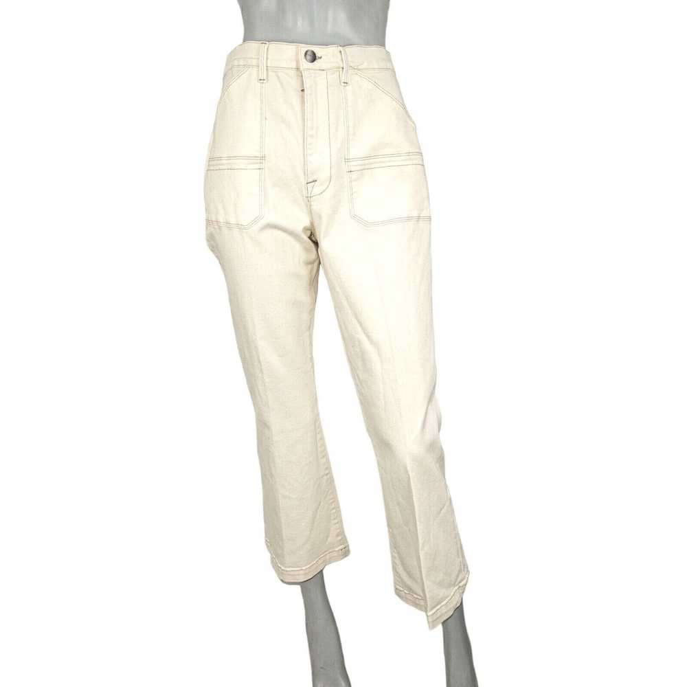 Frame FRAME Denim Flared Cut Jeans in Off White P… - image 2