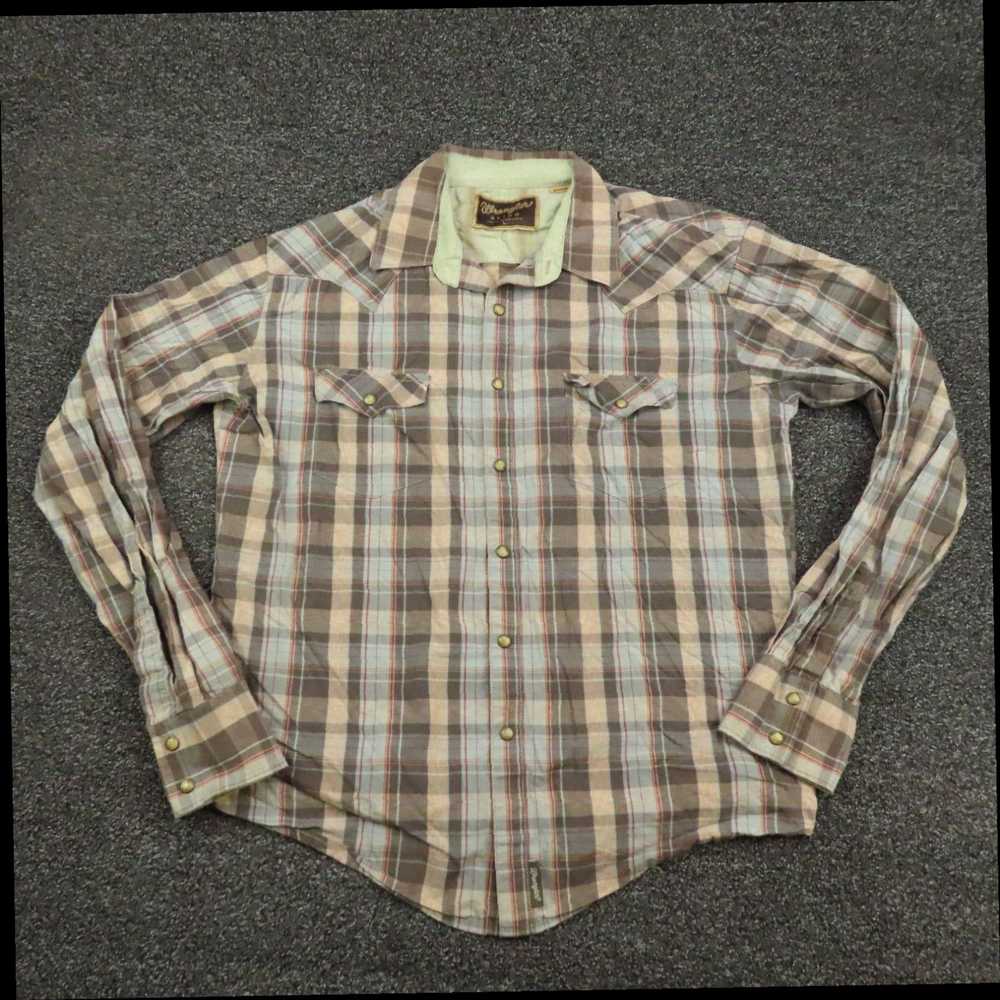 Wrangler Brown and Red Plaid Retro Inspired Weste… - image 1