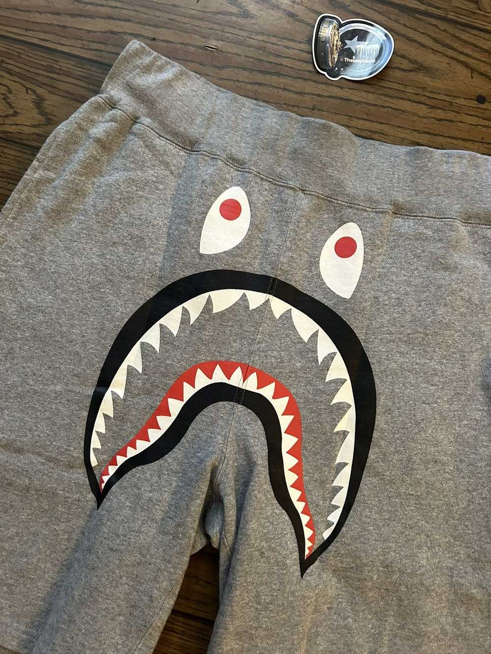 Bape Bape Grey Shark Sweat Shorts - image 2