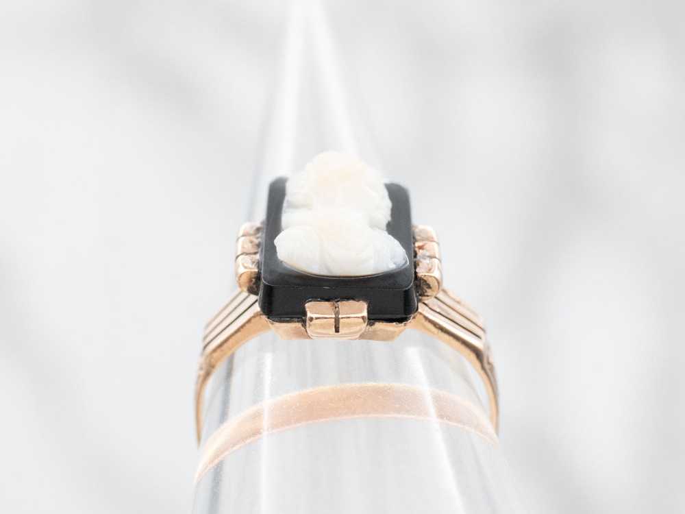 Black Onyx Cameo Ring - image 3