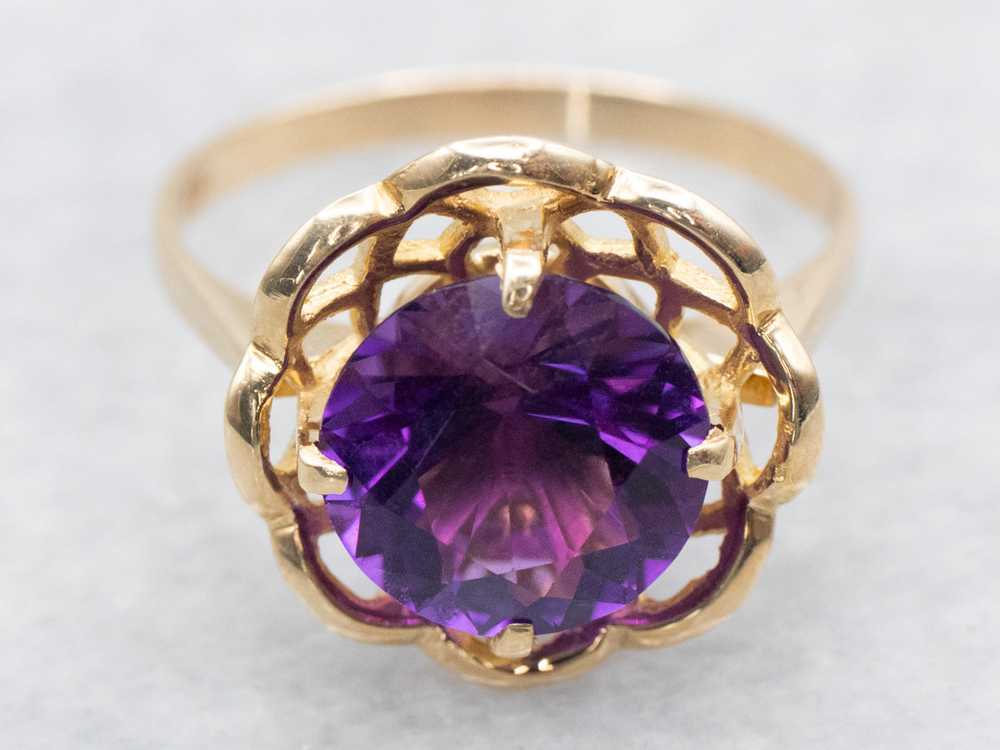 Amethyst Solitaire Ring - image 2