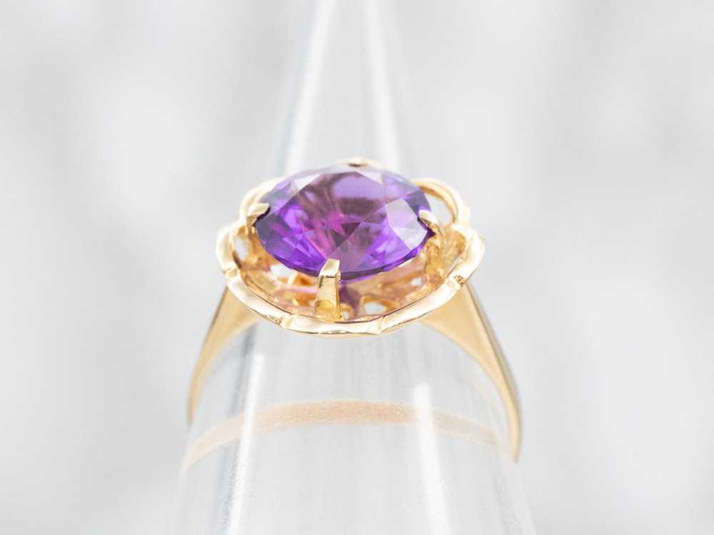 Amethyst Solitaire Ring - image 3