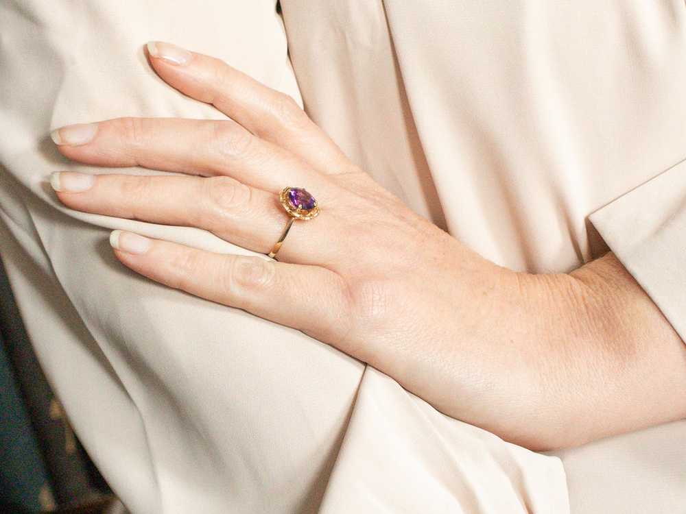 Amethyst Solitaire Ring - image 4