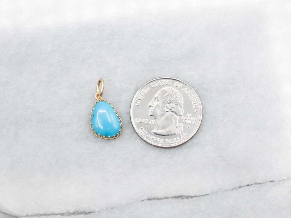 Bright Blue Pear-Cut Turquoise Pendant - image 3